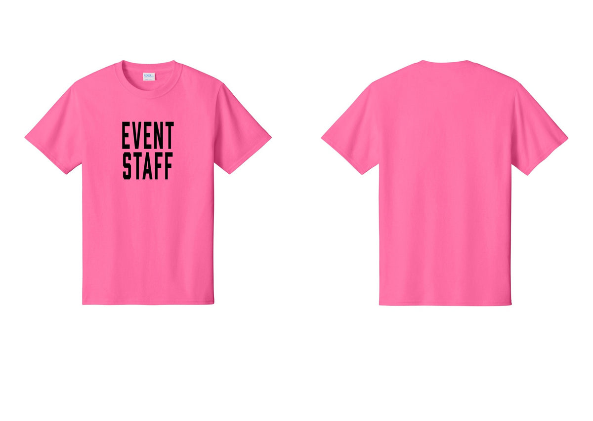NYC Factory Event Staff T-Shirt, Condensed Lettering - Front Only - Neon Pink
