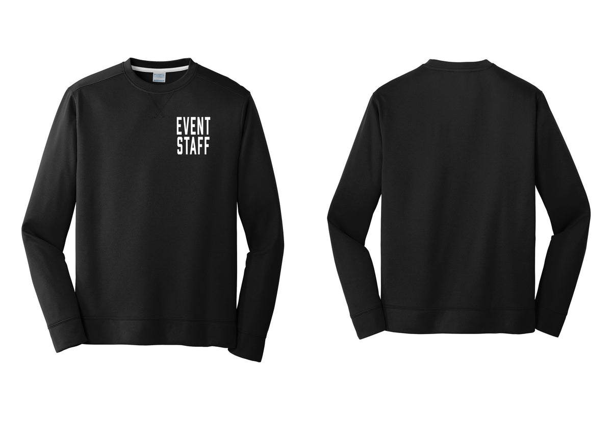 NYC Factory Event Staff Performance Fleece Crewneck Sweatshirt (Classic) - Chest Only - Black