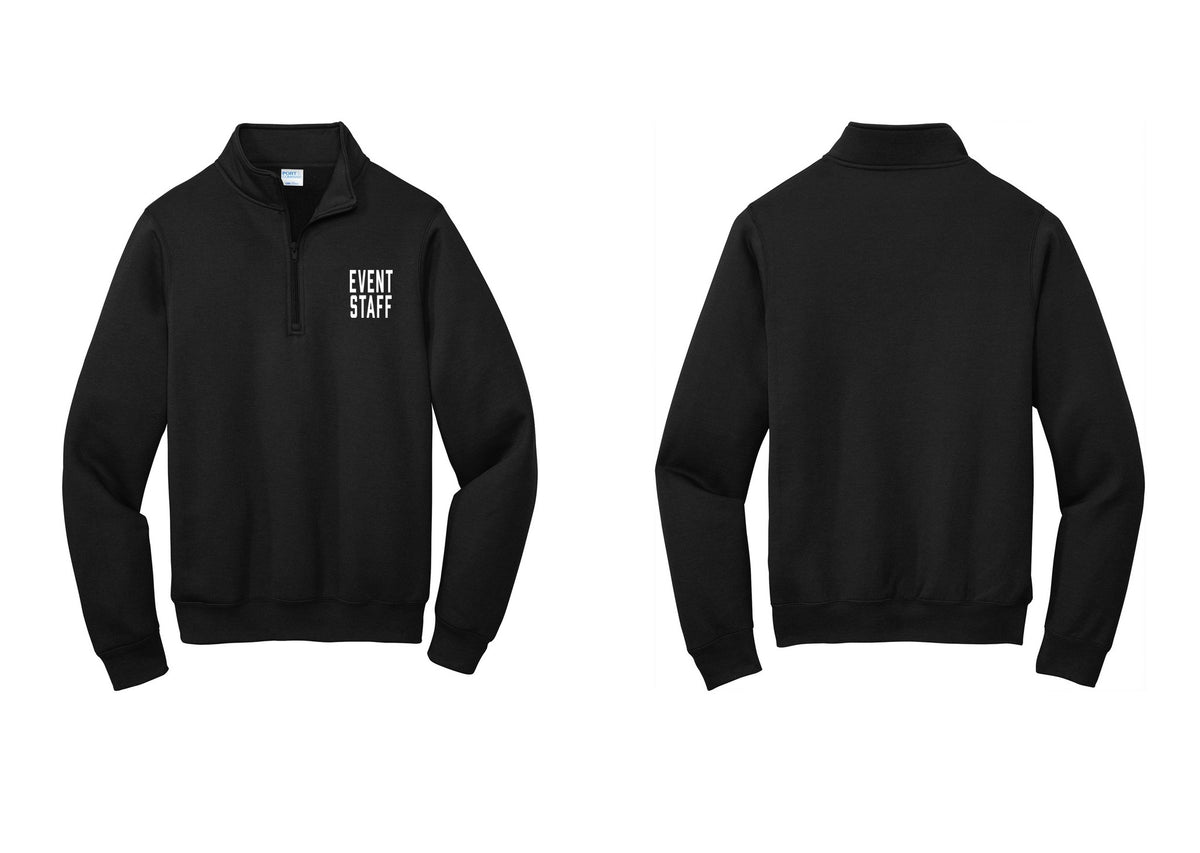 NYC Factory Event Staff Cotton Fleece 1/4-Zip Pullover Sweatshirt (Classic) - Chest Only - Black