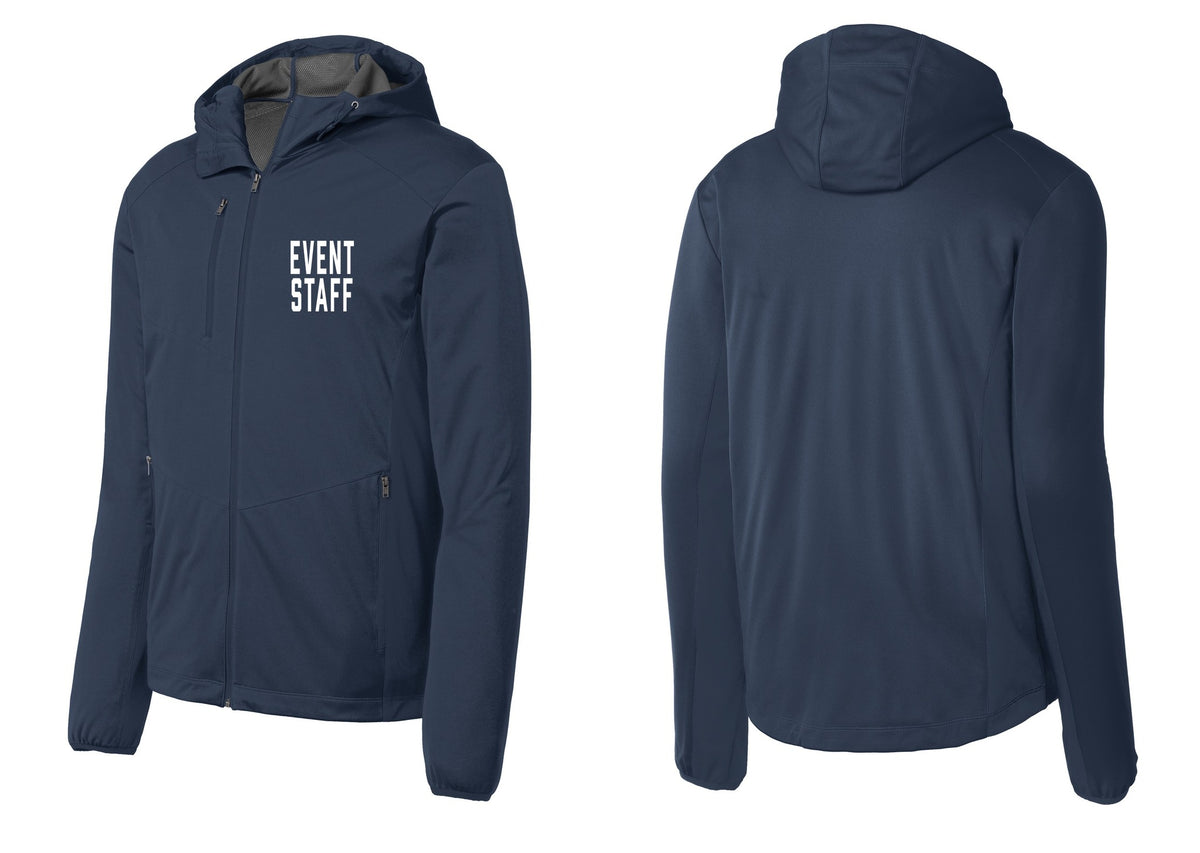 NYC Factory Event Staff Soft Shell Hooded Jacket (Classic) - Chest Only - Dress Blue Navy