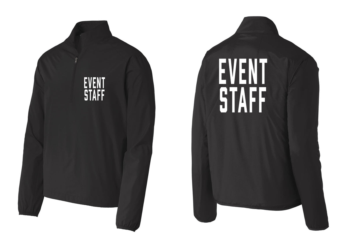 NYC Factory Event Staff Windbreaker 1/2-Zip Pullover (Classic) - Chest + Back - Black