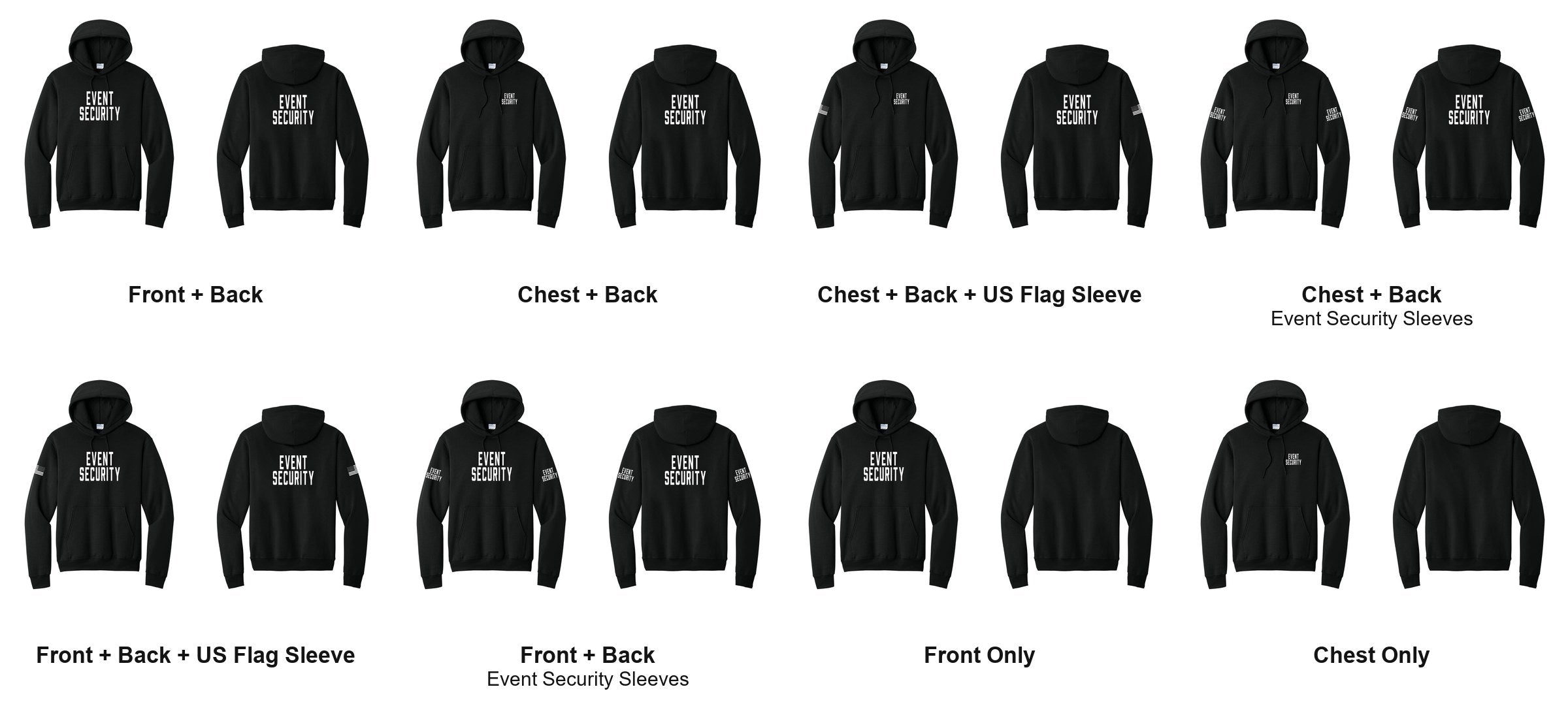 EVENT SECURITY t-shirt print layouts