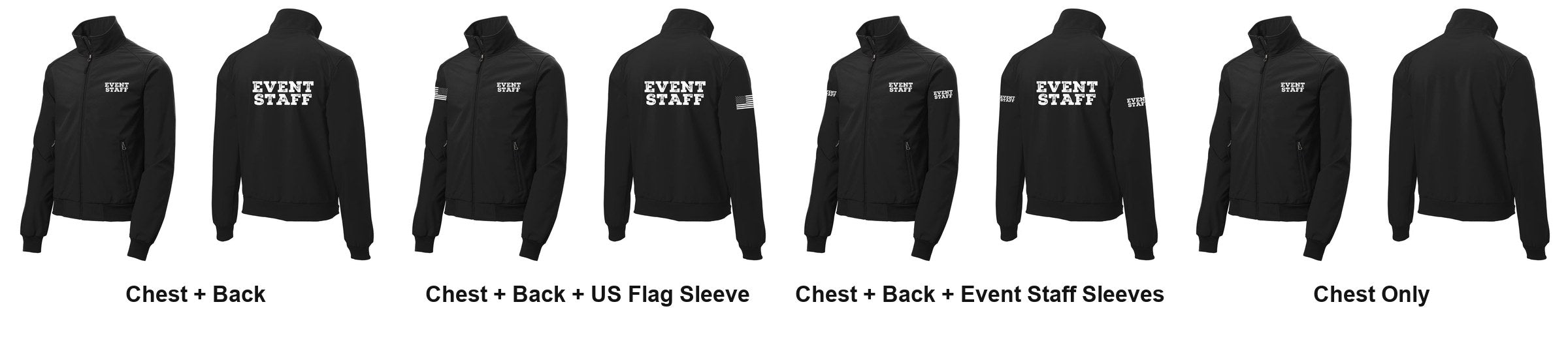 EVENT STAFF t-shirt print layouts