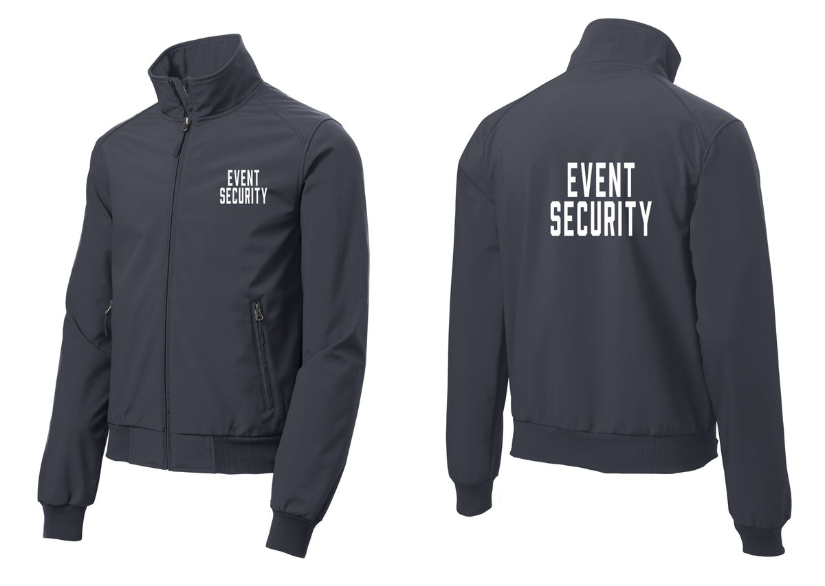 NYC Factory Event Security Soft Shell Bomber Jacket (Classic) - Chest + Back - Battleship Grey