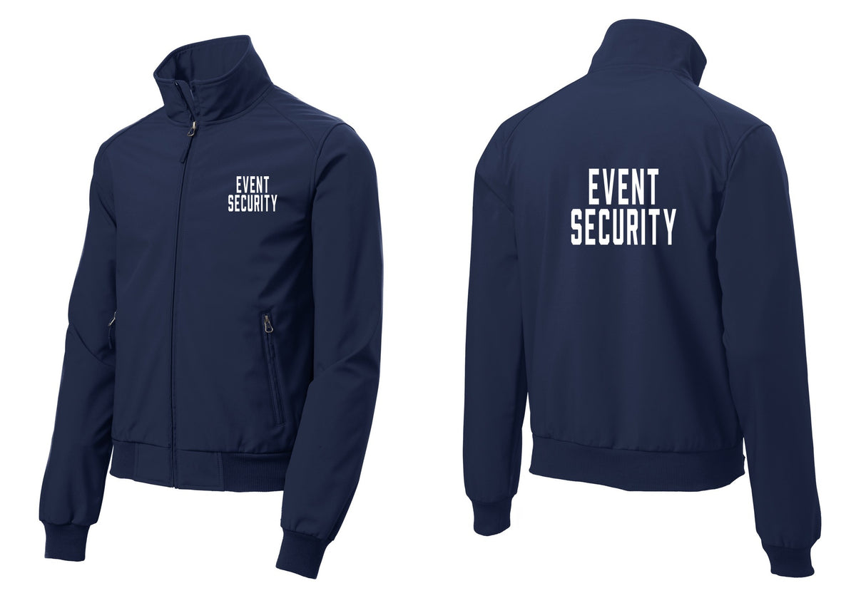 NYC Factory Event Security Soft Shell Bomber Jacket (Classic) - Chest + Back - Dress Blue Navy