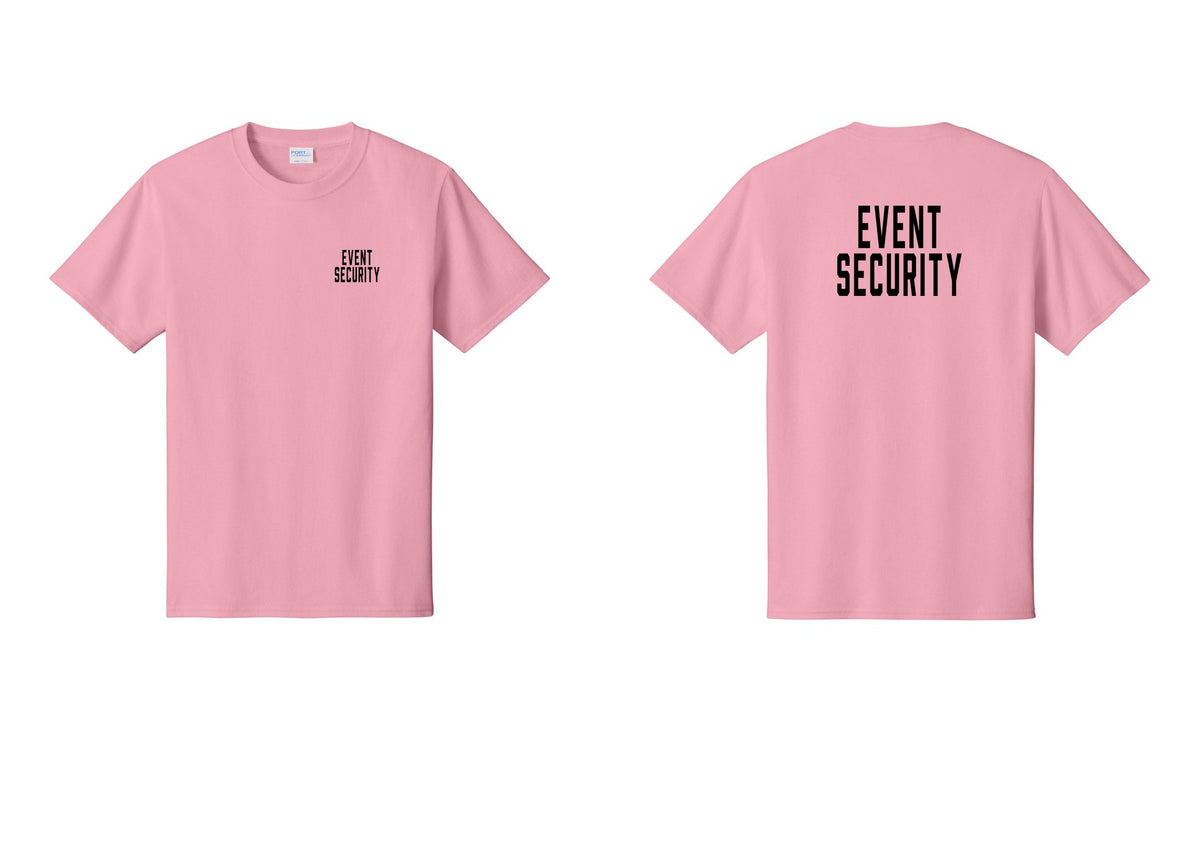NYC Factory Event Security T-Shirt for Venues & Crowd Management (Classic) - Chest + Back - Candy Pink