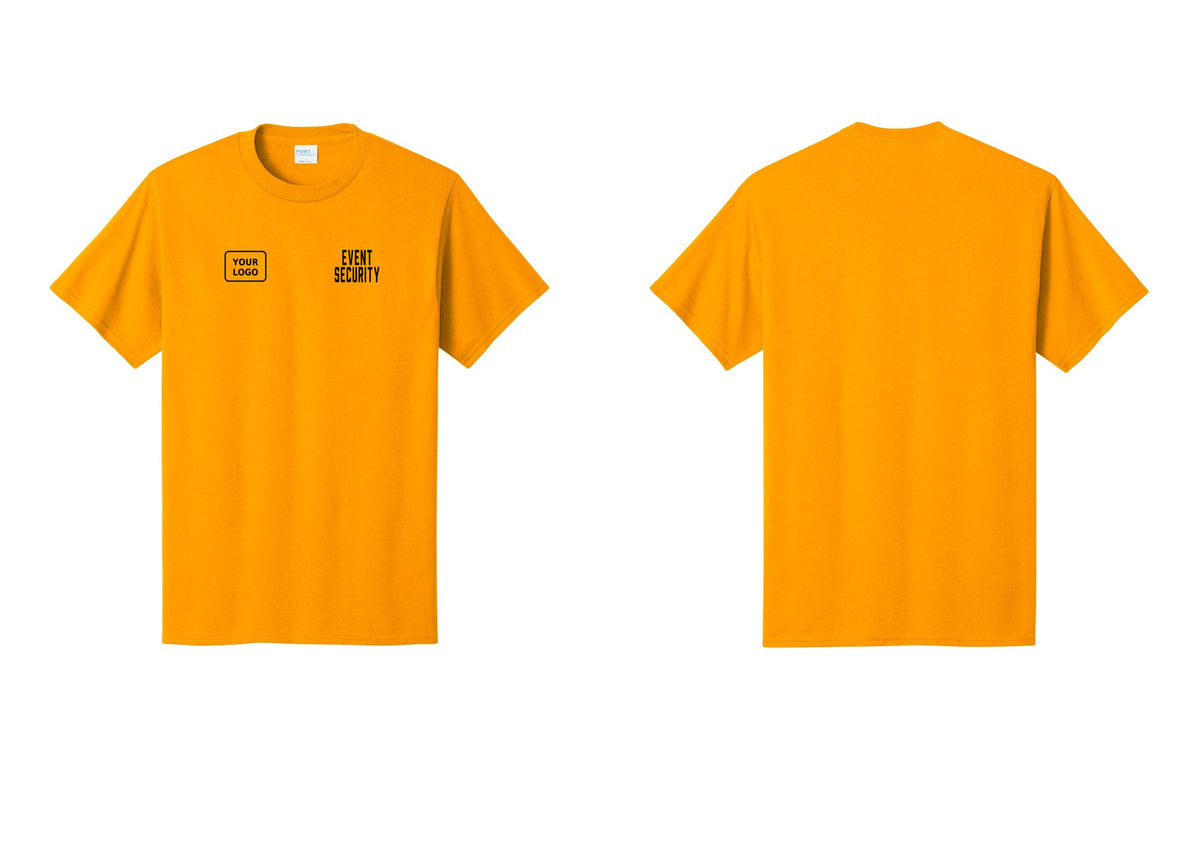 NYC Factory Custom Logo Event Security T-Shirt for Venues & Crowd Management (Classic) - EVENT SECURITY + Your Logo - Gold