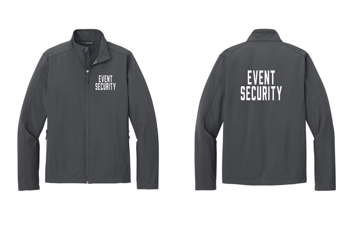 NYC Factory Event Security Soft Shell Jacket (Classic) - Chest + Back - Battleship Grey