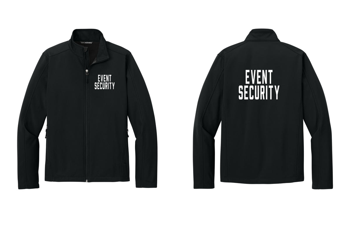 NYC Factory Event Security Soft Shell Jacket (Classic) - Chest + Back - Black