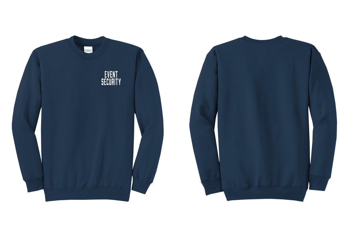 NYC Factory Event Security Cotton Fleece Crewneck Sweatshirt (Classic) - Chest Only - Navy