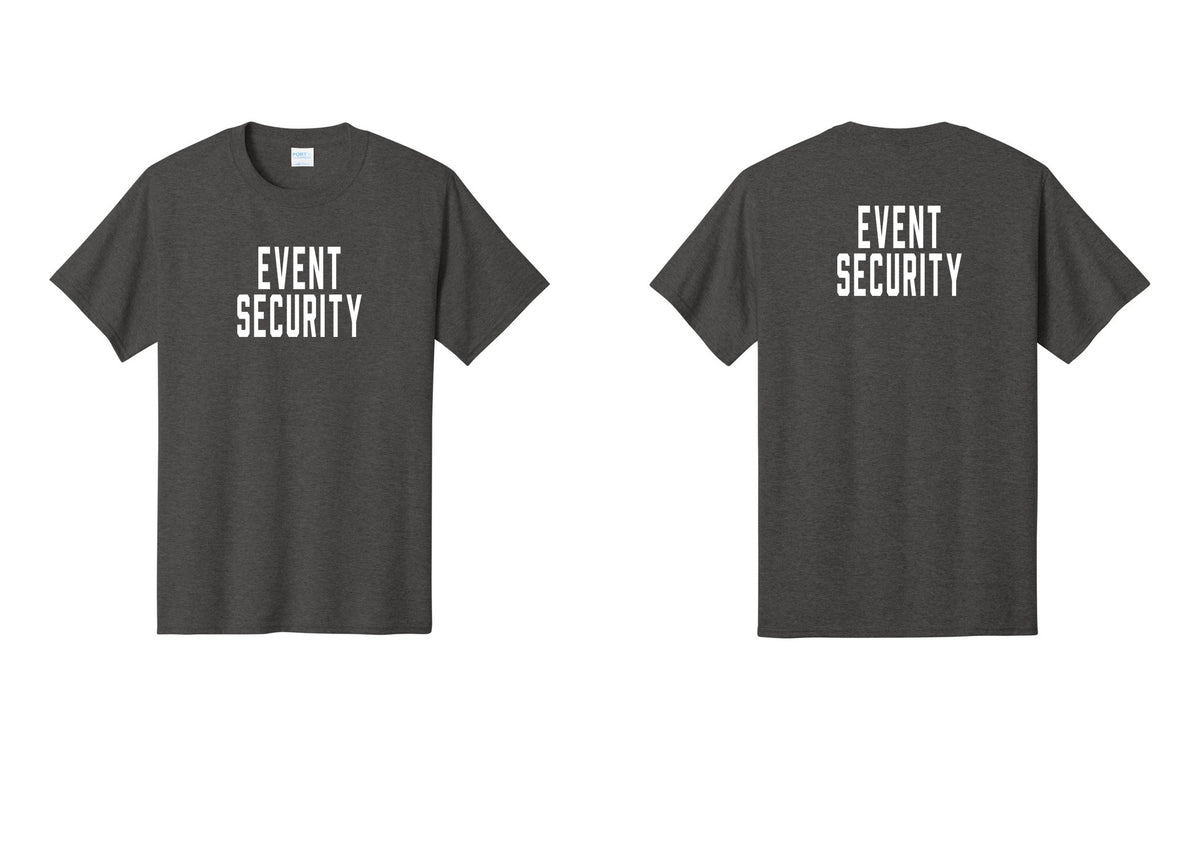 NYC Factory Event Security T-Shirt for Venues & Crowd Management (Classic) - Front + Back - Dark Heather Grey
