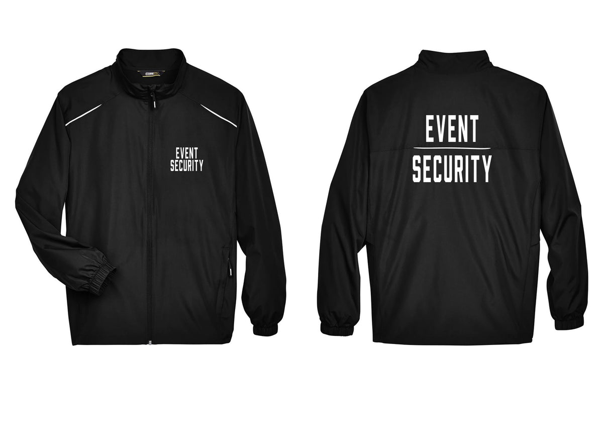 NYC Factory Event Security Reflective Lightweight Jacket (Classic) - Chest + Back - Black