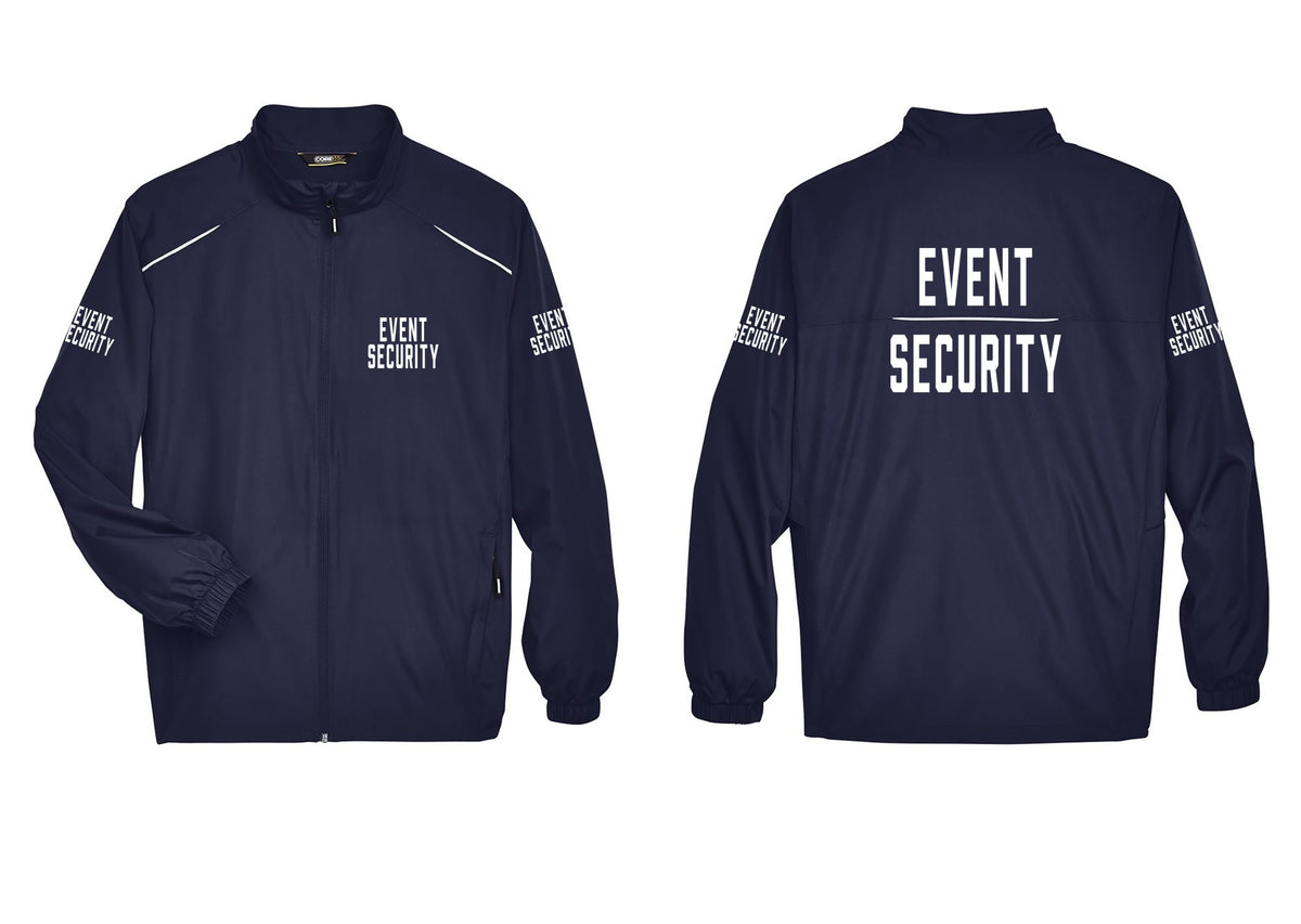 NYC Factory Event Security Reflective Lightweight Jacket (Classic) - Chest + Back + Event Security Sleeves - Classic Navy