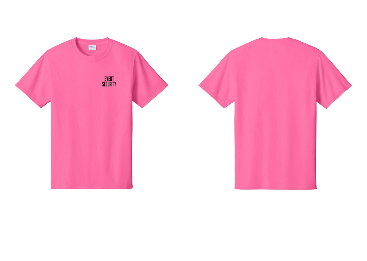 NYC Factory Event Security T-Shirt for Venues & Crowd Management (Classic) - Chest Only - Neon Pink