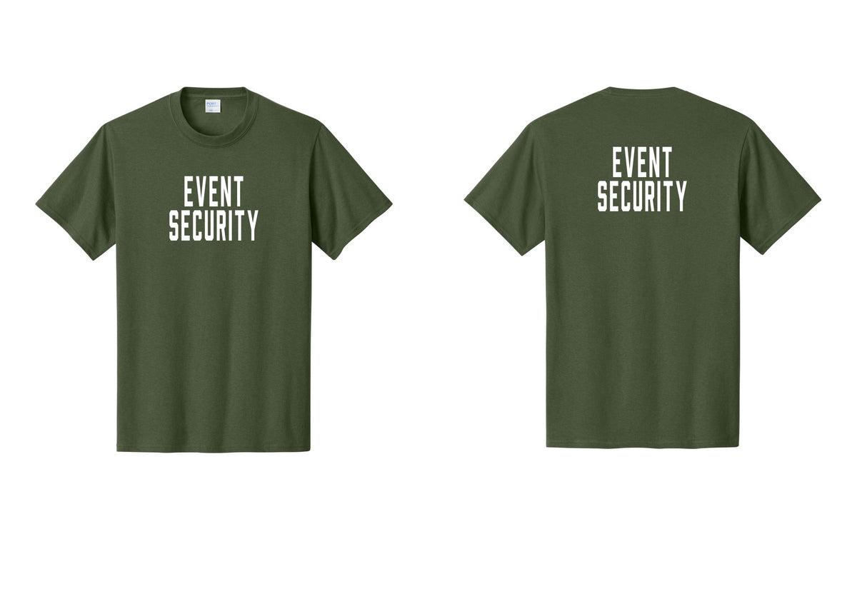 NYC Factory Event Security T-Shirt for Venues & Crowd Management (Classic) - Front + Back - Olive