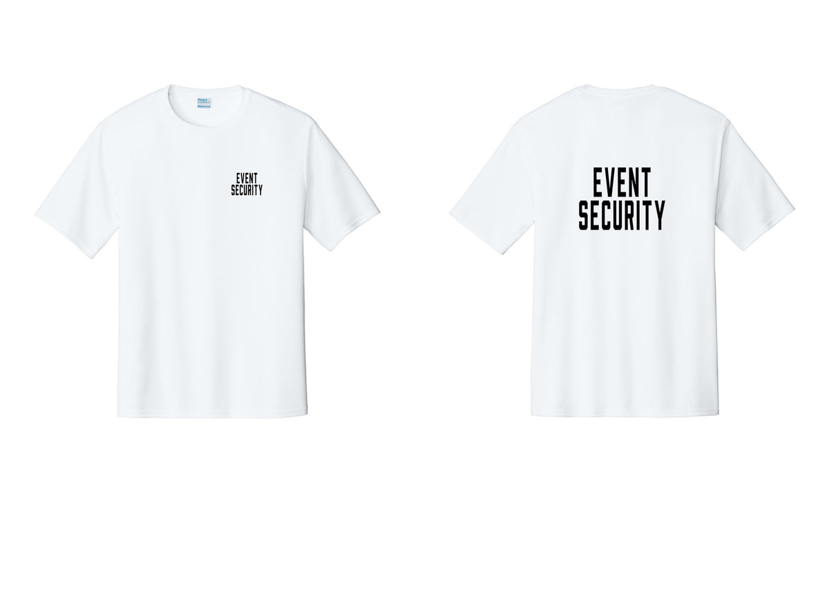 NYC Factory Event Security Performance T-Shirt (Classic) - Chest + Back - White