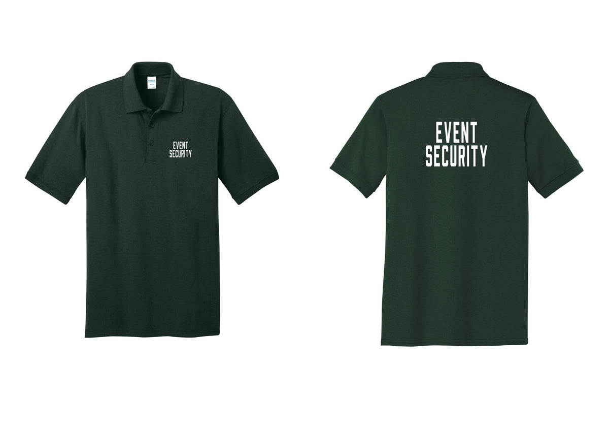 NYC Factory Event Security Polo Shirt (Classic) - Chest + Back - Dark Green