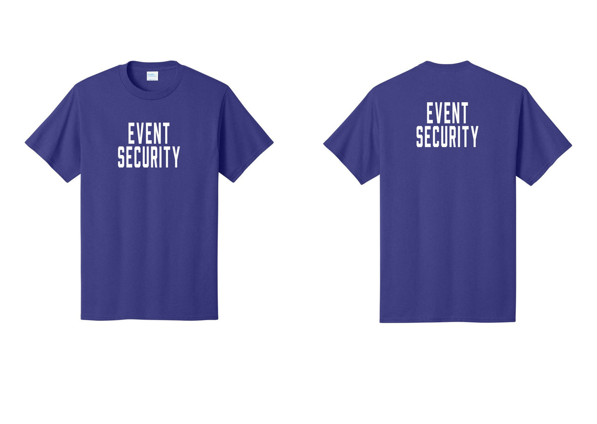 NYC Factory Event Security T-Shirt for Venues & Crowd Management (Classic) - Front + Back - Purple