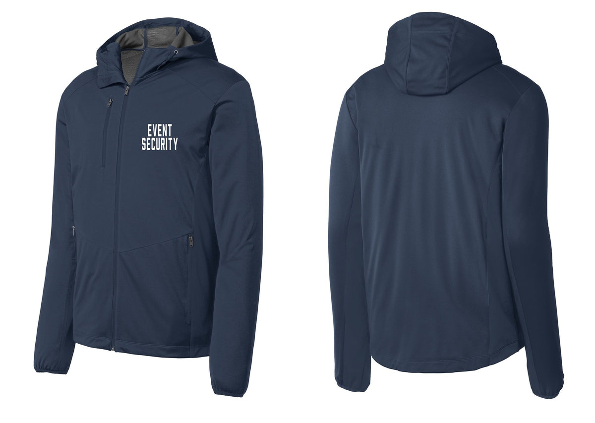 NYC Factory Event Security Soft Shell Hooded Jacket (Classic) - Chest Only - Dress Blue Navy