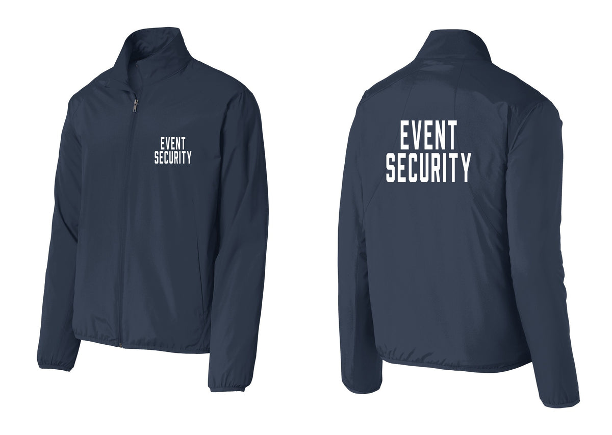 NYC Factory Event Security Windbreaker Full-Zip Jacket (Classic) - Chest + Back - Dress Blue Navy