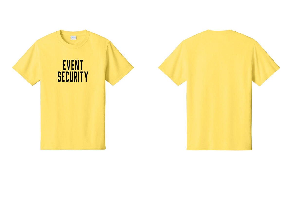NYC Factory Event Security T-Shirt for Venues & Crowd Management (Classic) - Front Only - Yellow