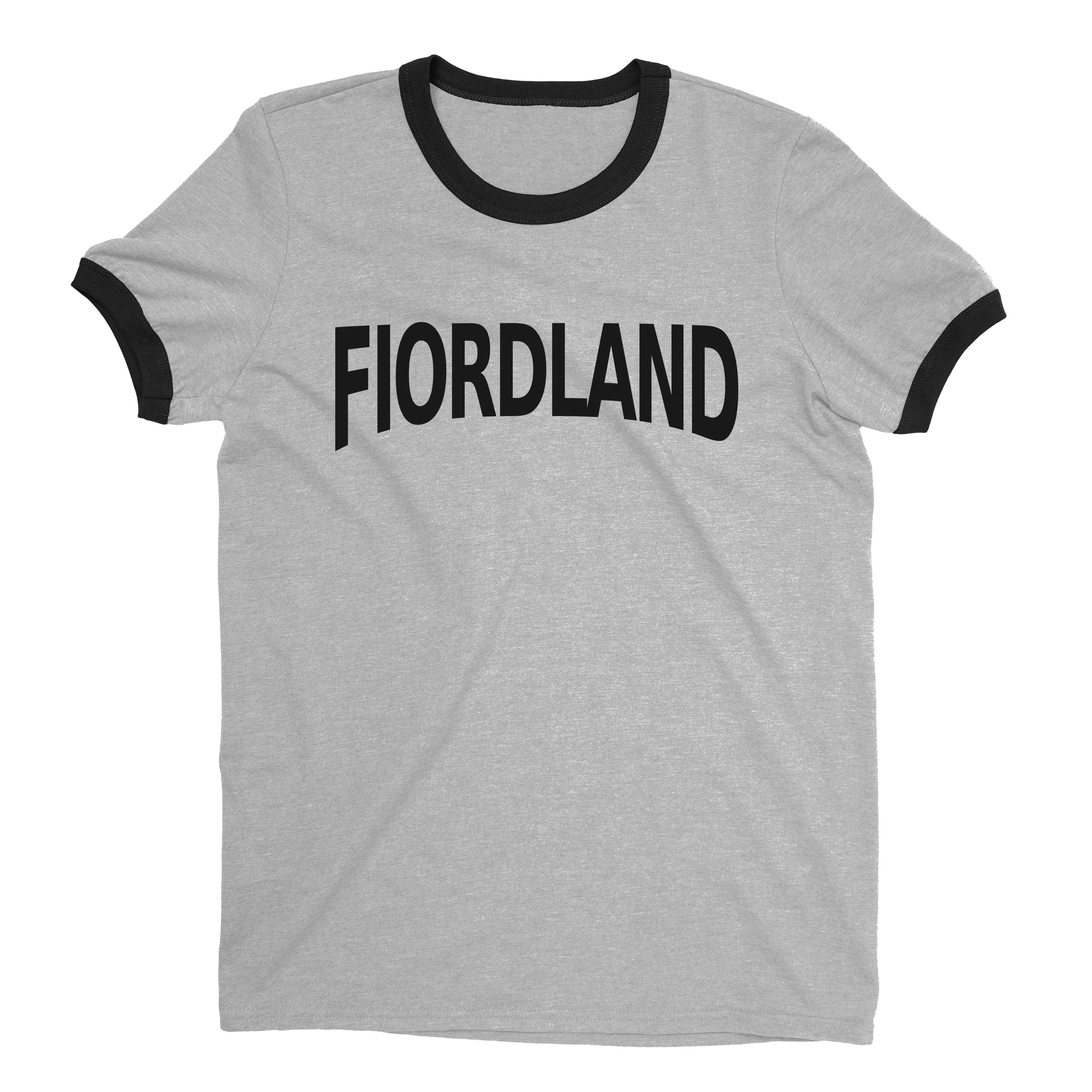 Fiordland National Park Ringer Tee Retro Style Men's T-Shirt - NYC Factory - Heather Gray