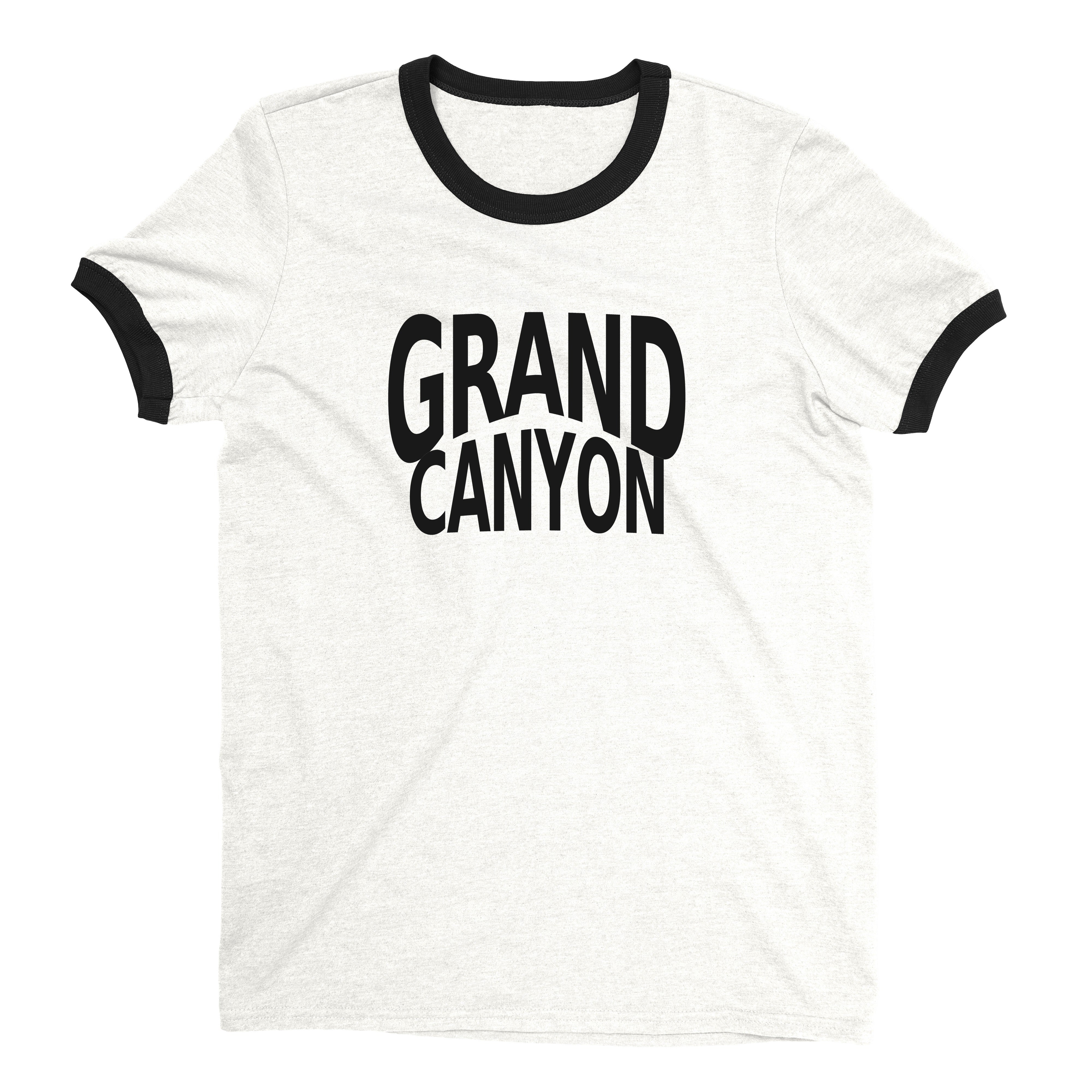 Grand Canyon National Park Ringer Tee Retro Style Men's T-Shirt - NYC Factory - White