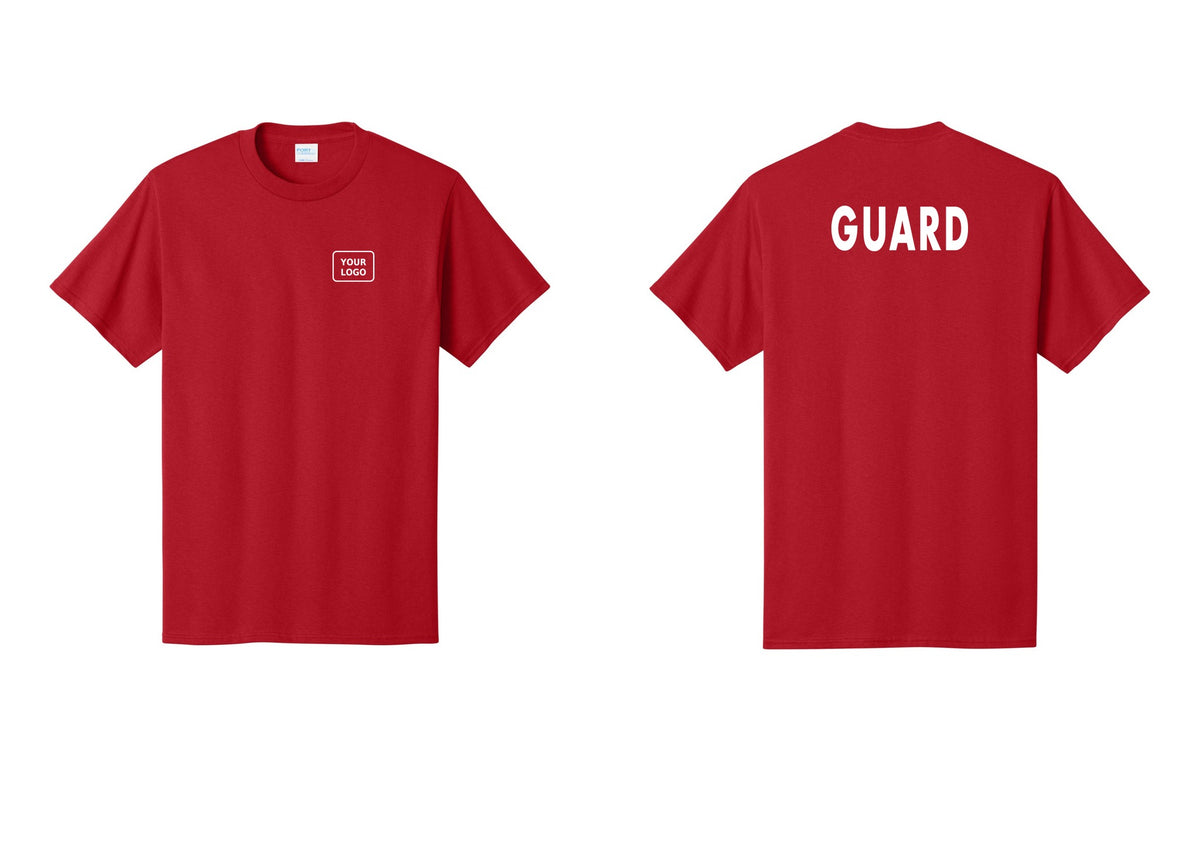 NYC Factory Custom Logo Guard T-Shirt - Your Logo + Back - Red