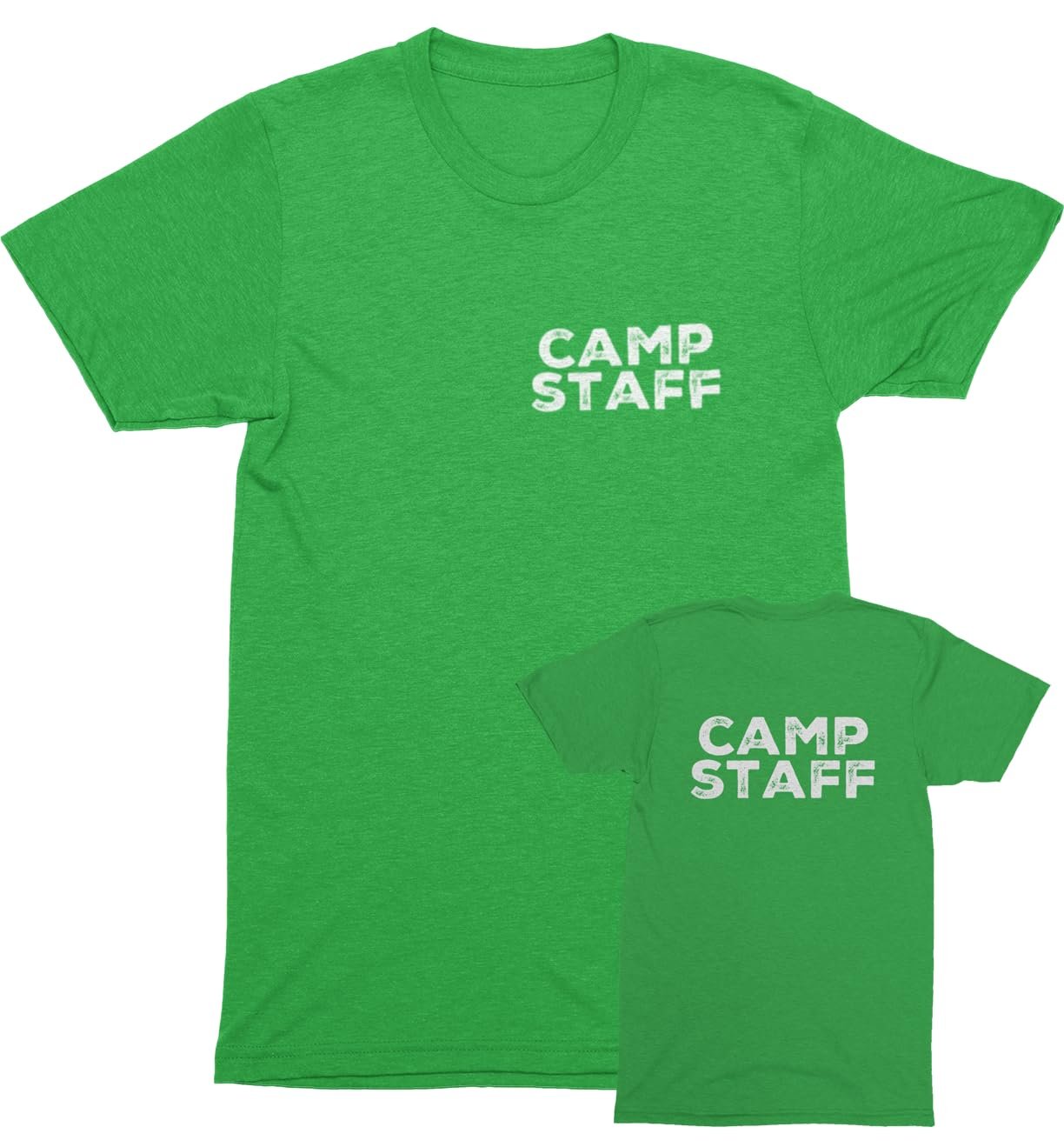 CAMP Staff T-Shirt Summer Counselor Rustic Design Cotton Tee (Chest & Back Print)