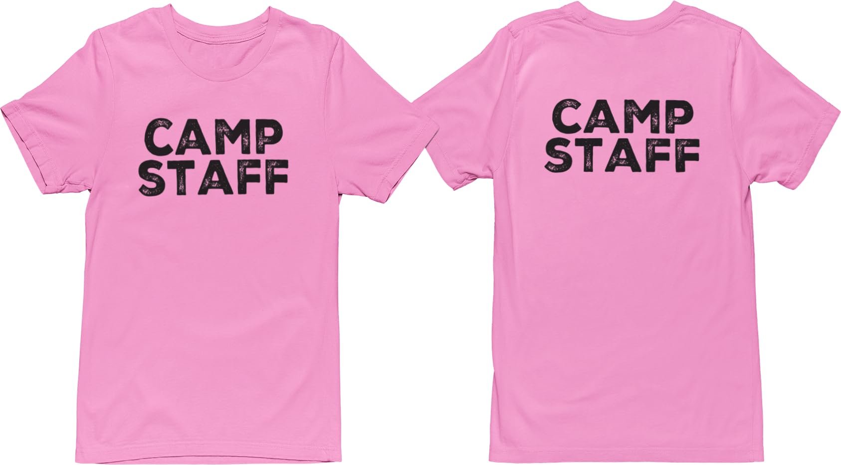 CAMP Staff T-Shirt Summer Counselor Rustic Design Cotton Tee (Front & Back)