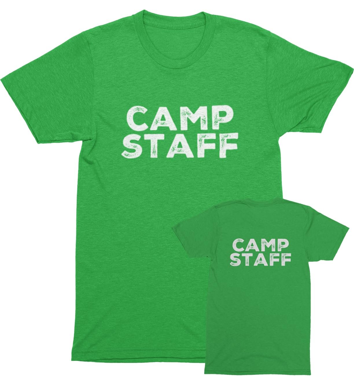 CAMP Staff T-Shirt Summer Counselor Rustic Design Cotton Tee (Front & Back)