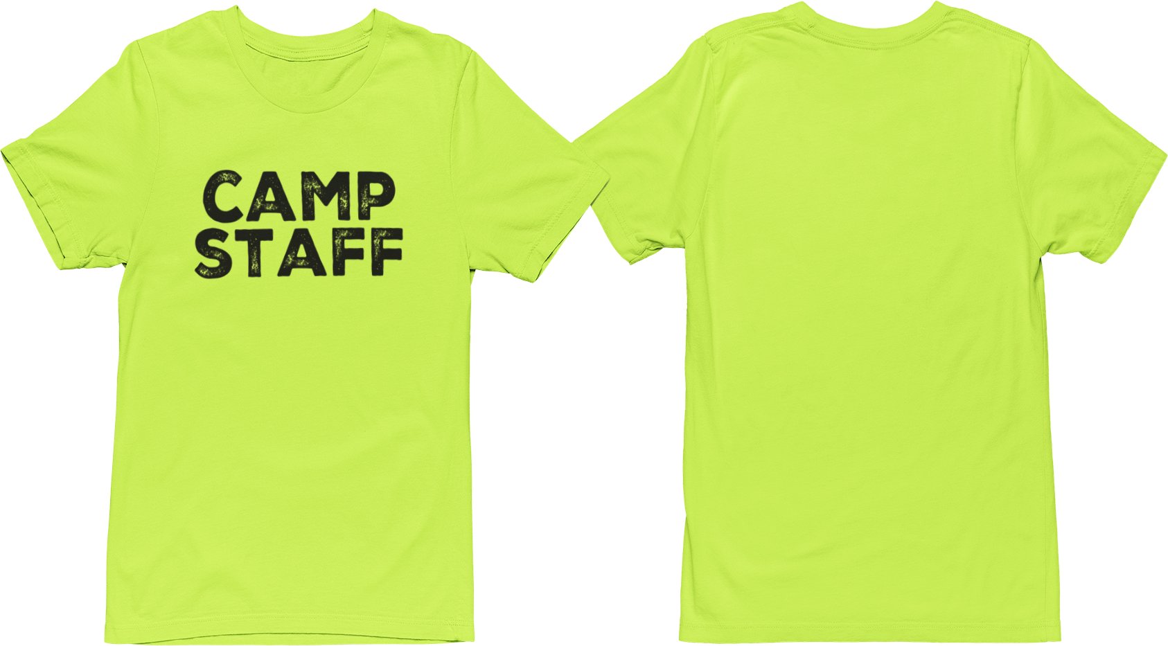 CAMP Staff T-Shirt Summer Counselor Rustic Design Cotton Tee (Front Print Only)