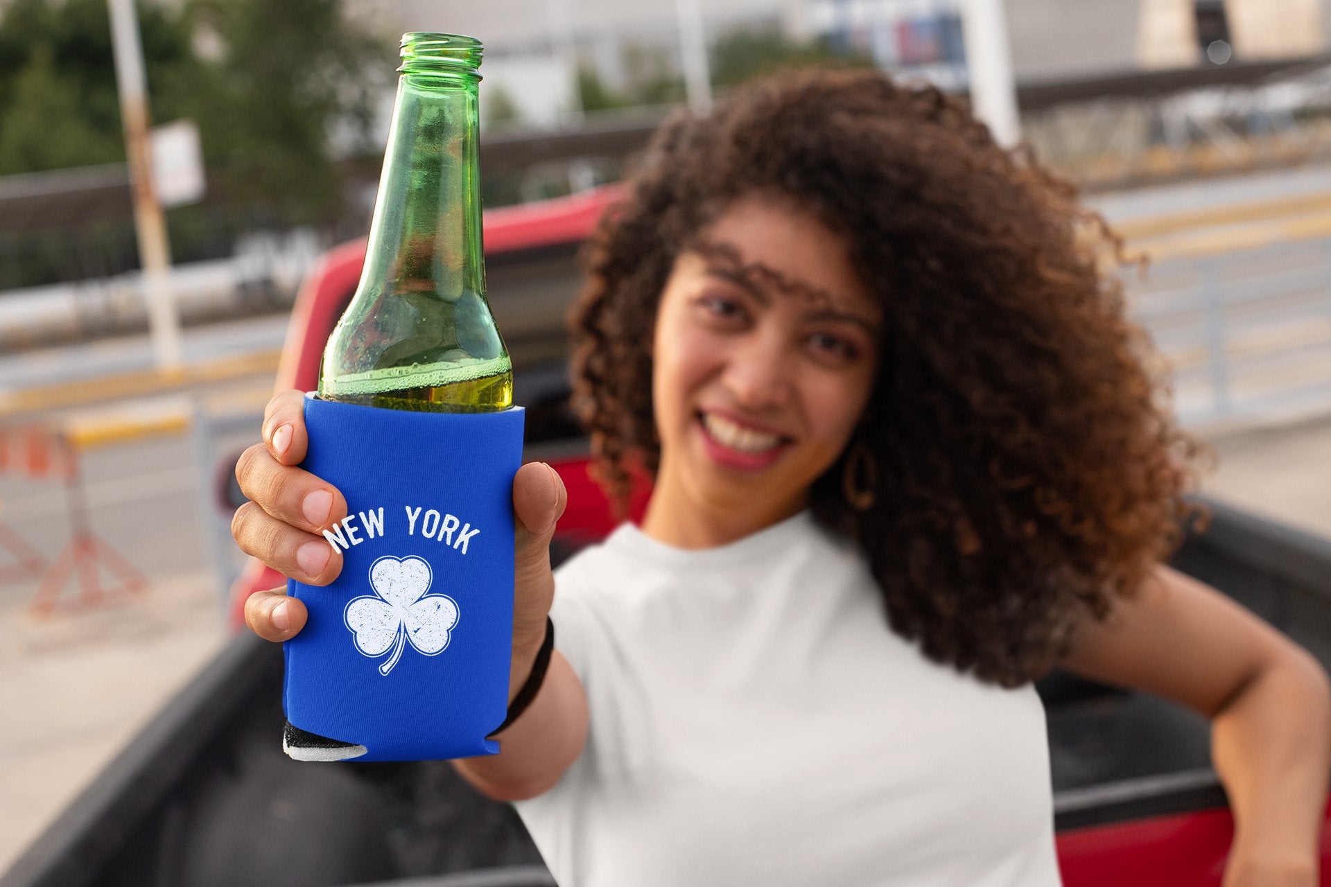 New York City Irish Shamrock Design Custom Can Coolers Promotional