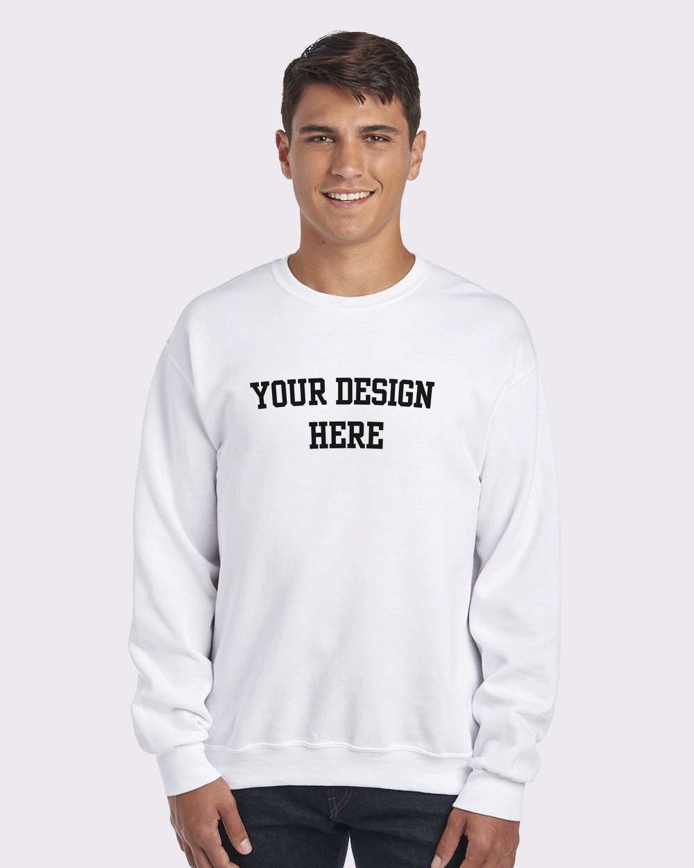 Your Design Here Black Print Custom Crewneck Sweatshirt