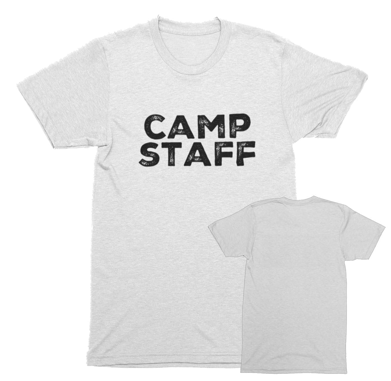 CAMP Staff T-Shirt Summer Counselor Rustic Design Cotton Tee (Front Print Only)