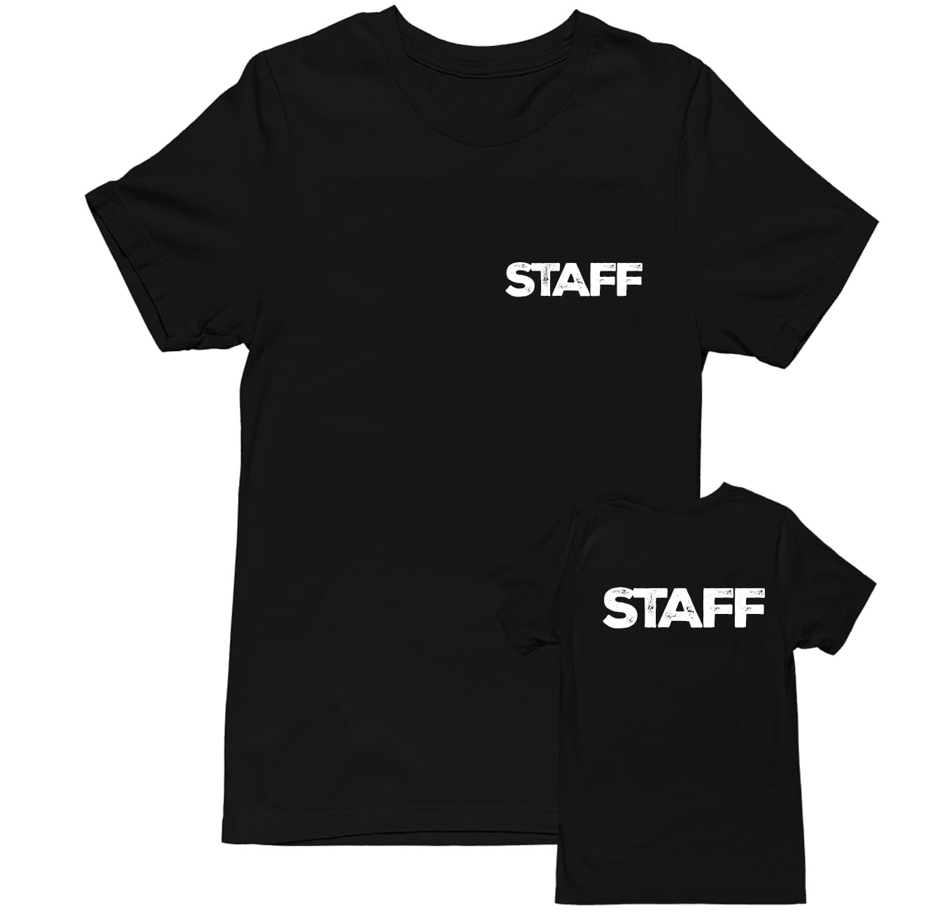 Professional Event T-Shirt - Rustic Design for Staff (NR-B, Chest & Back) Soft Cotton Tees