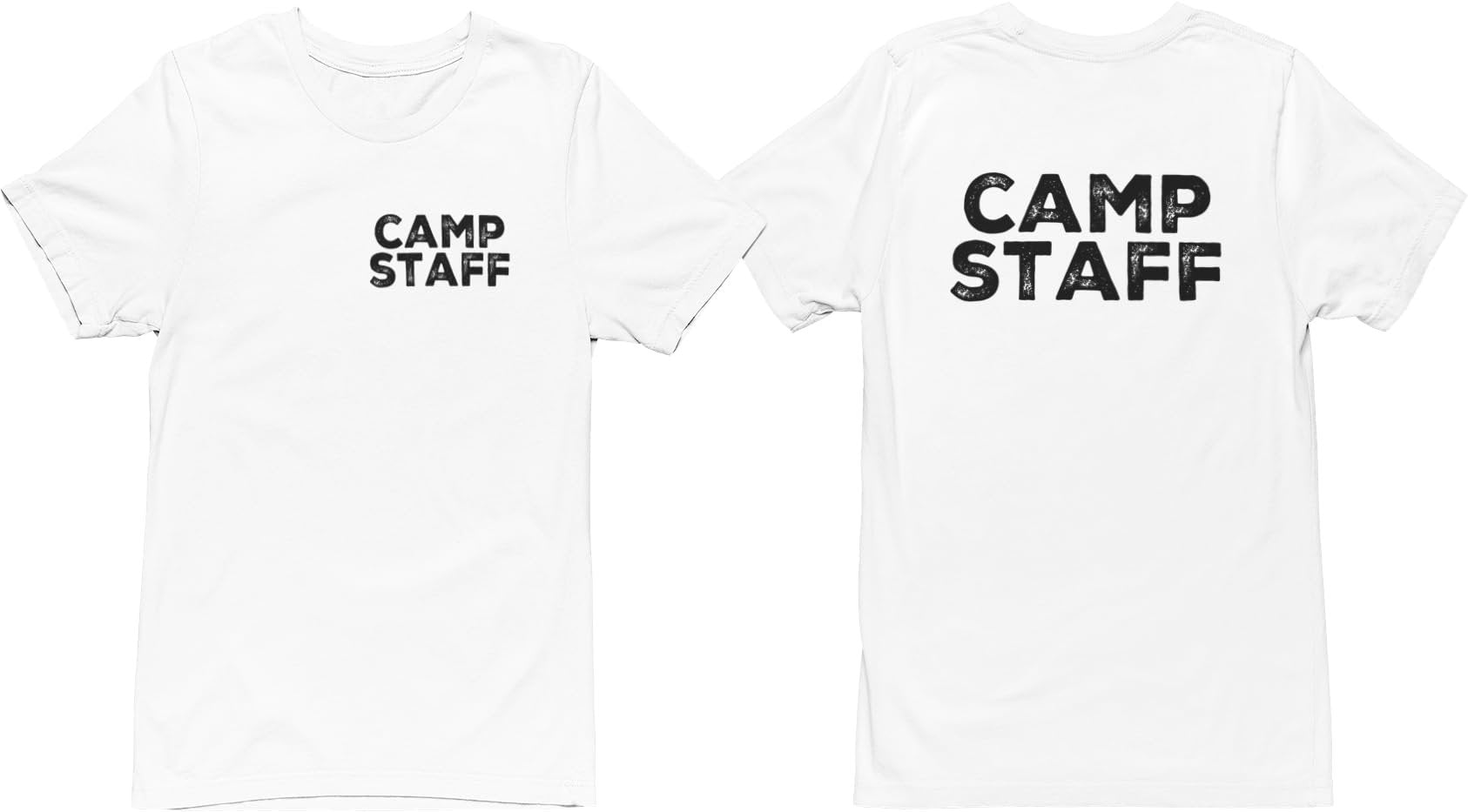 CAMP Staff T-Shirt Summer Counselor Rustic Design Cotton Tee (Chest & Back Print)