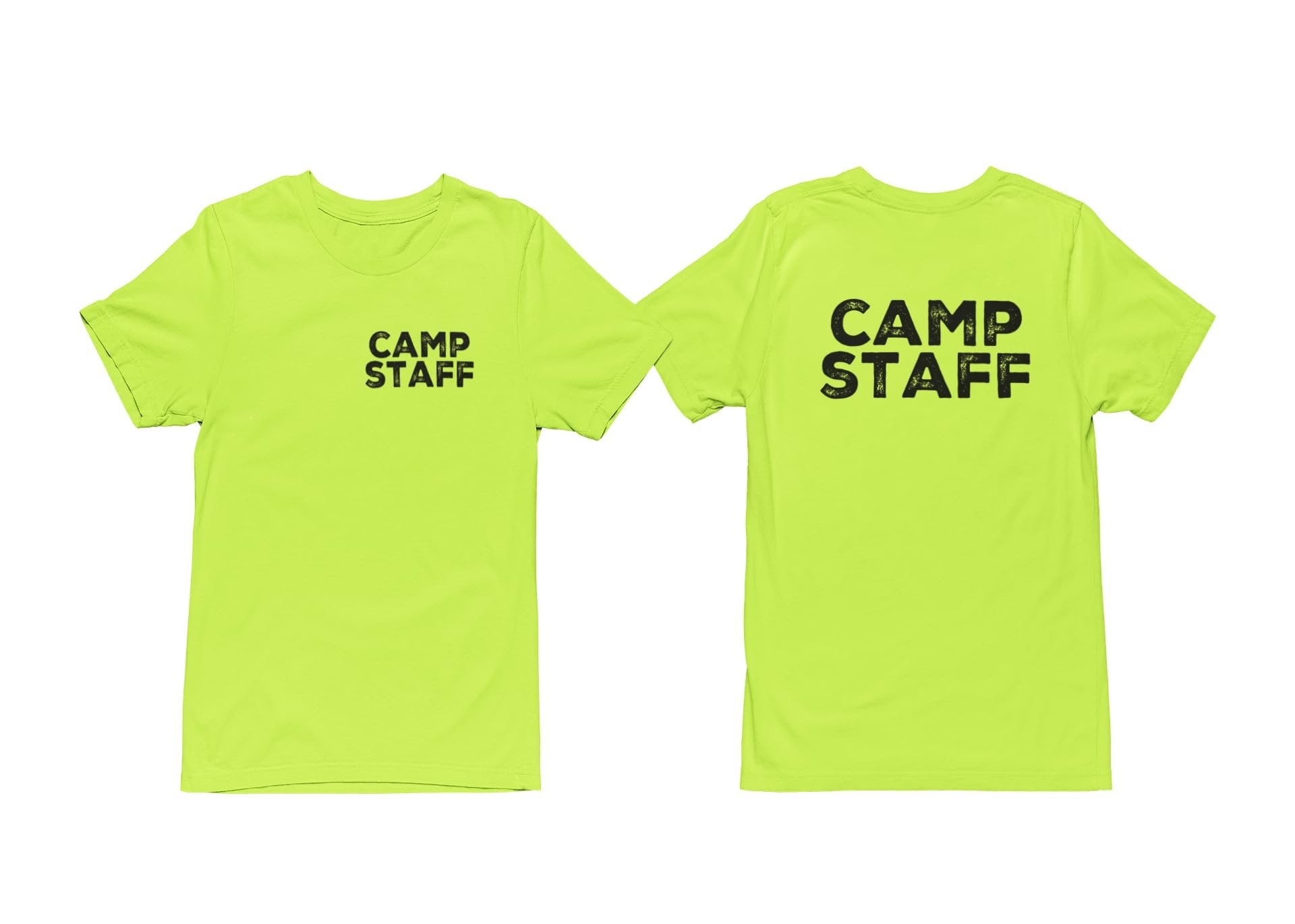 CAMP Staff T-Shirt Summer Counselor Rustic Design Cotton Tee (Chest & Back Print)