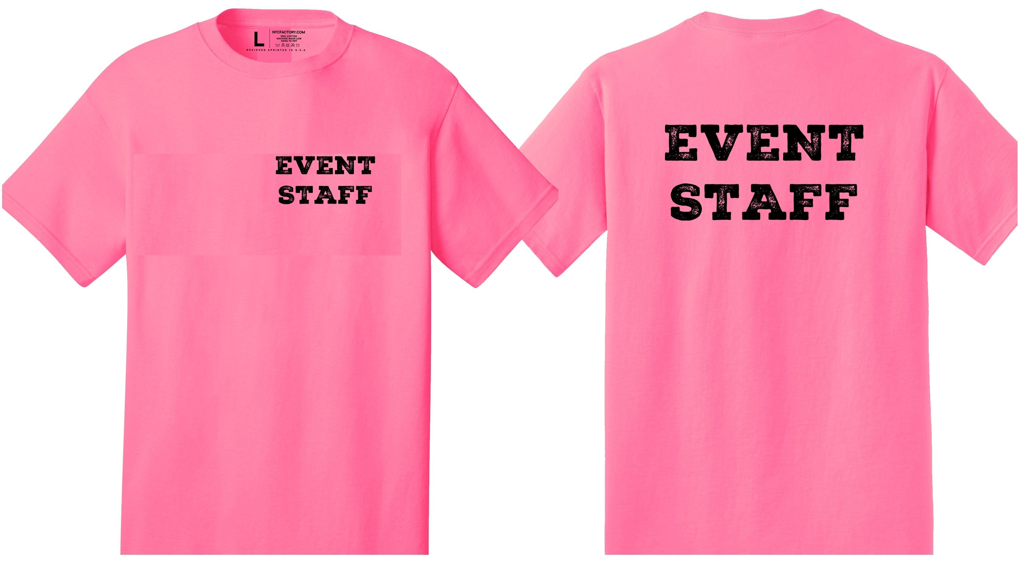 Professional Event Men's Unisex Staff Tees - Front & Back All Colors & Sizes In Stock - NYC Factory