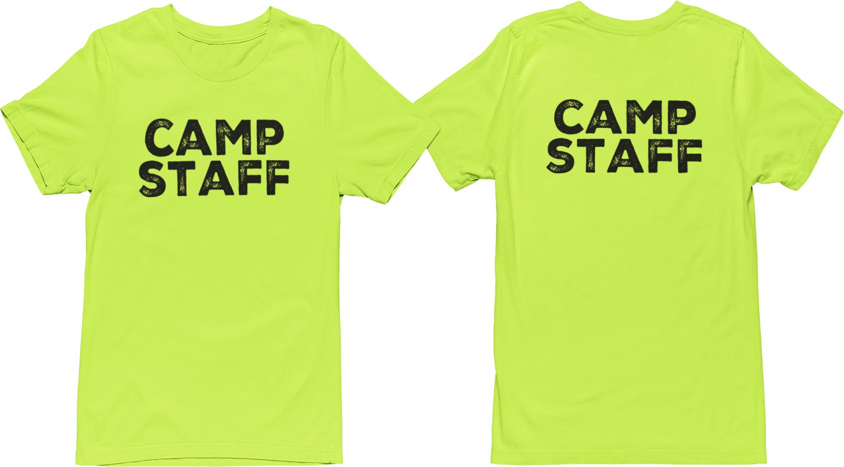 CAMP Staff T-Shirt Summer Counselor Rustic Design Cotton Tee (Front & Back)
