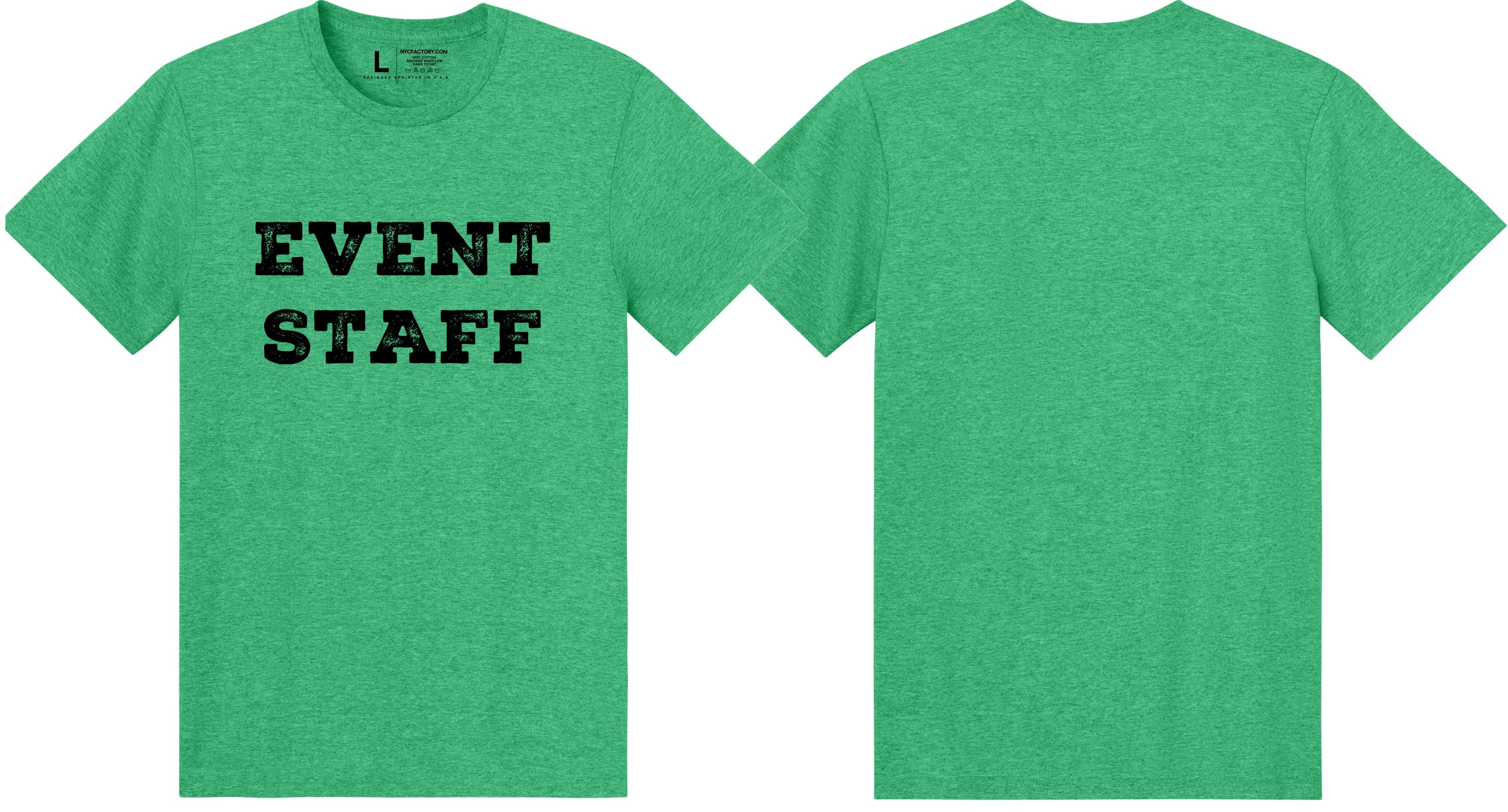 Professional Event T-Shirt - Rustic Design for Staff (Front Only, NR-G) Soft Cotton Tees
