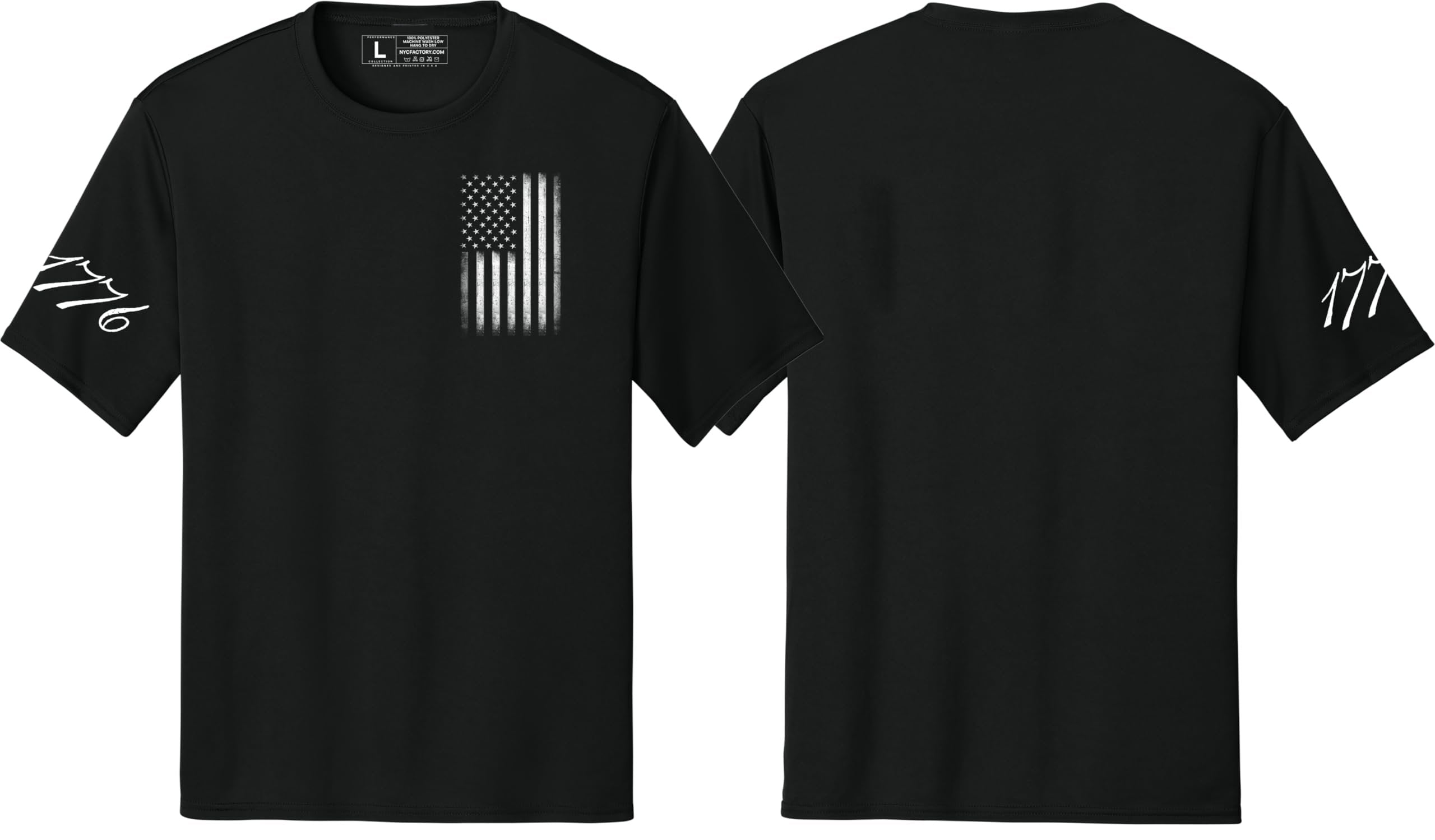 Men's USA Flag Tee Patriot Sleeve Print 1776 T-Shirts 4th of July