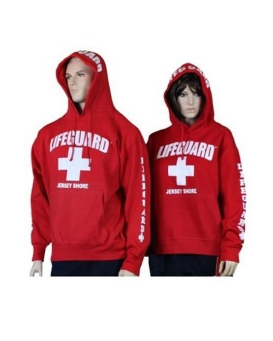 Lifeguard Jersey Shore NJ Life Guard Sweatshirt Red XL