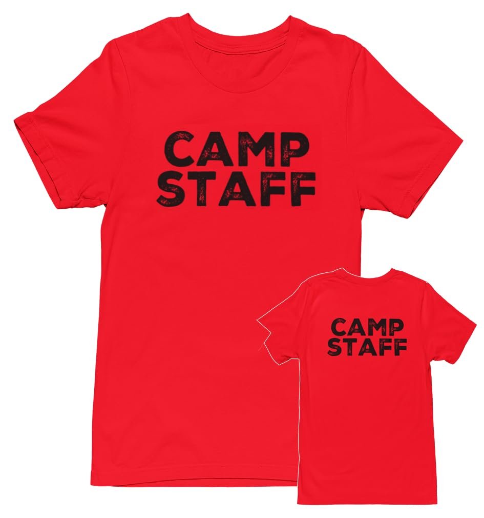 CAMP Staff T-Shirt Summer Counselor Rustic Design Cotton Tee (Front & Back)