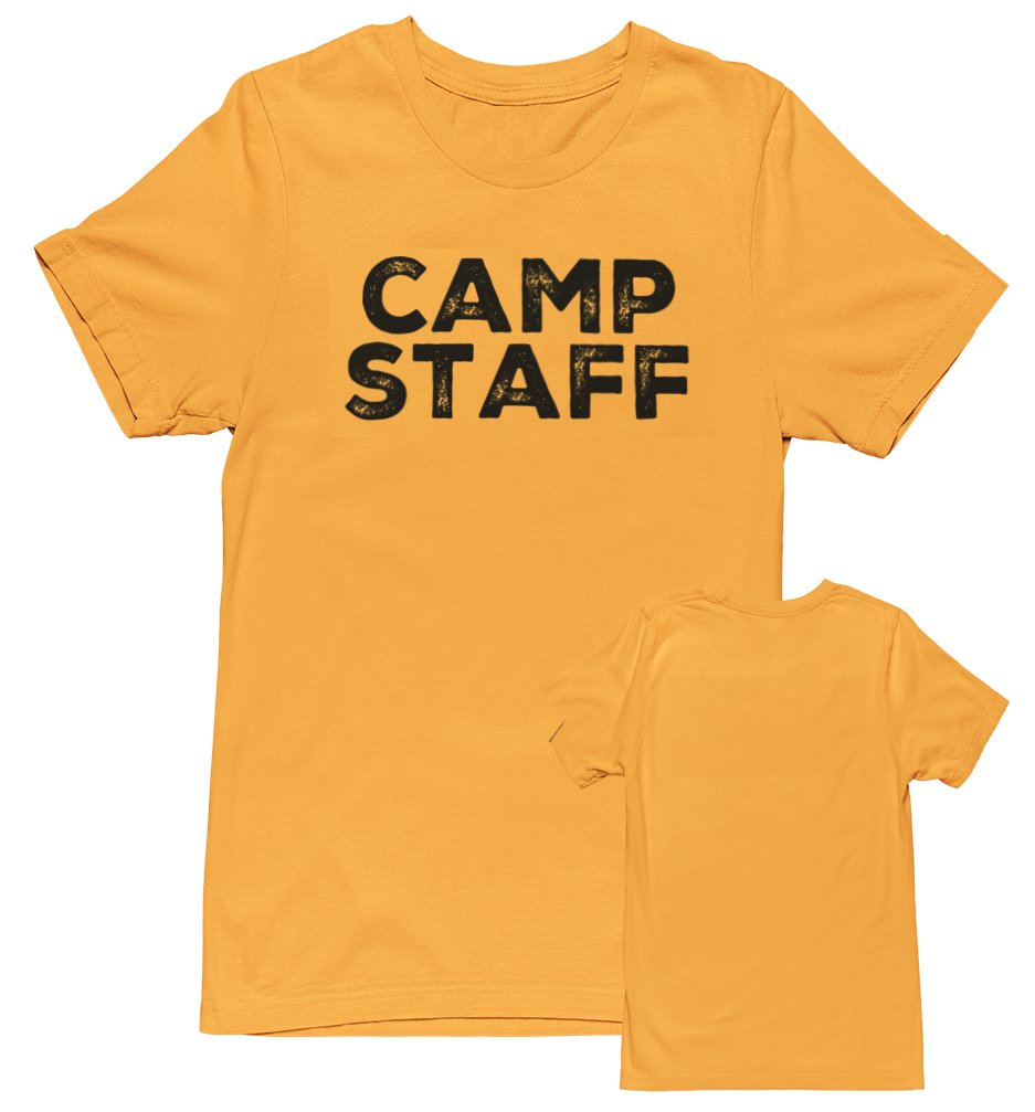 CAMP Staff T-Shirt Summer Counselor Rustic Design Cotton Tee (Front Print Only)