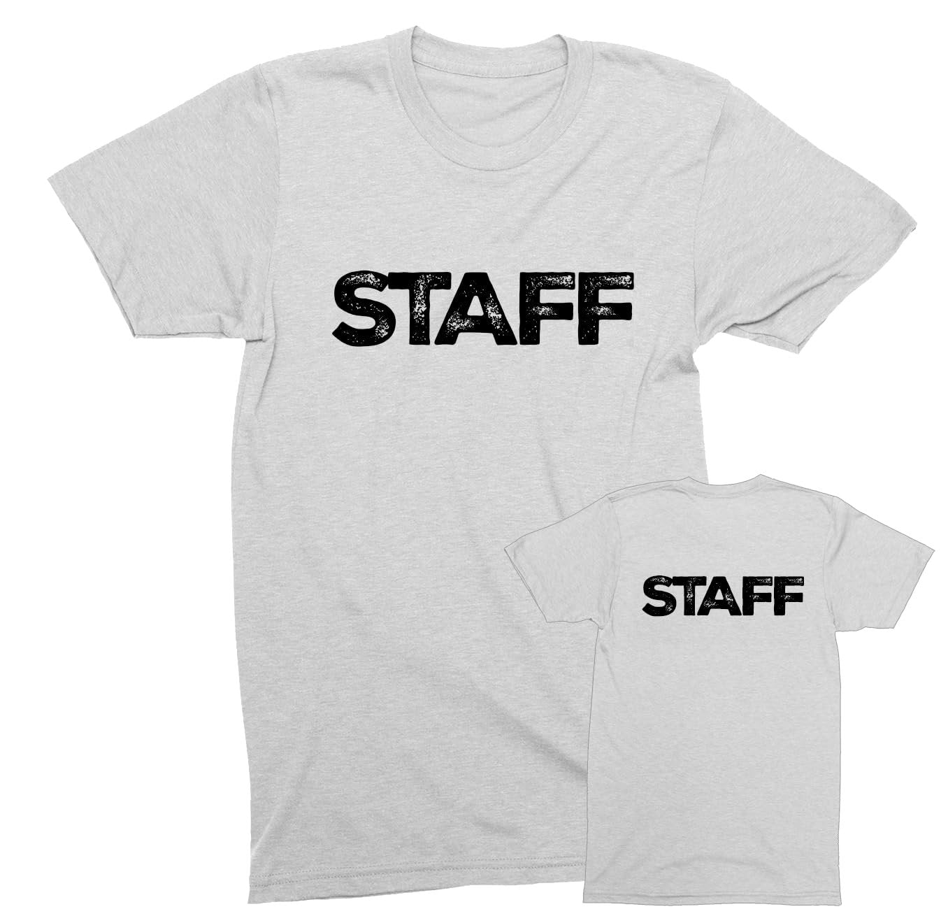 Staff Tees - Men's Unisex - Rustic Design - Soft Cotton Tees (NR-A, Front & Back) All Colors & Sizes