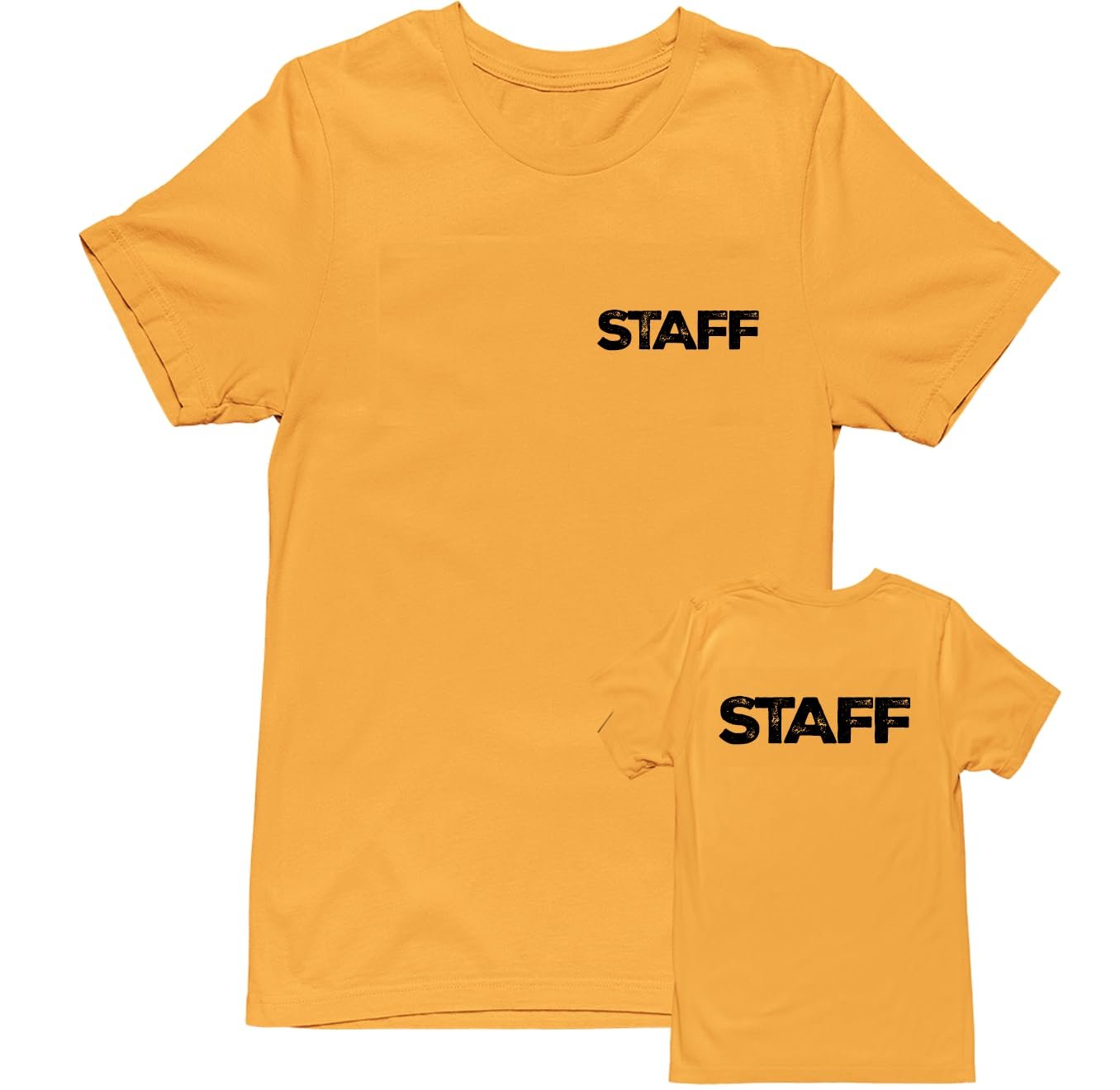 Professional Event T-Shirt - Rustic Design for Staff (NR-B, Chest & Back) Soft Cotton Tees