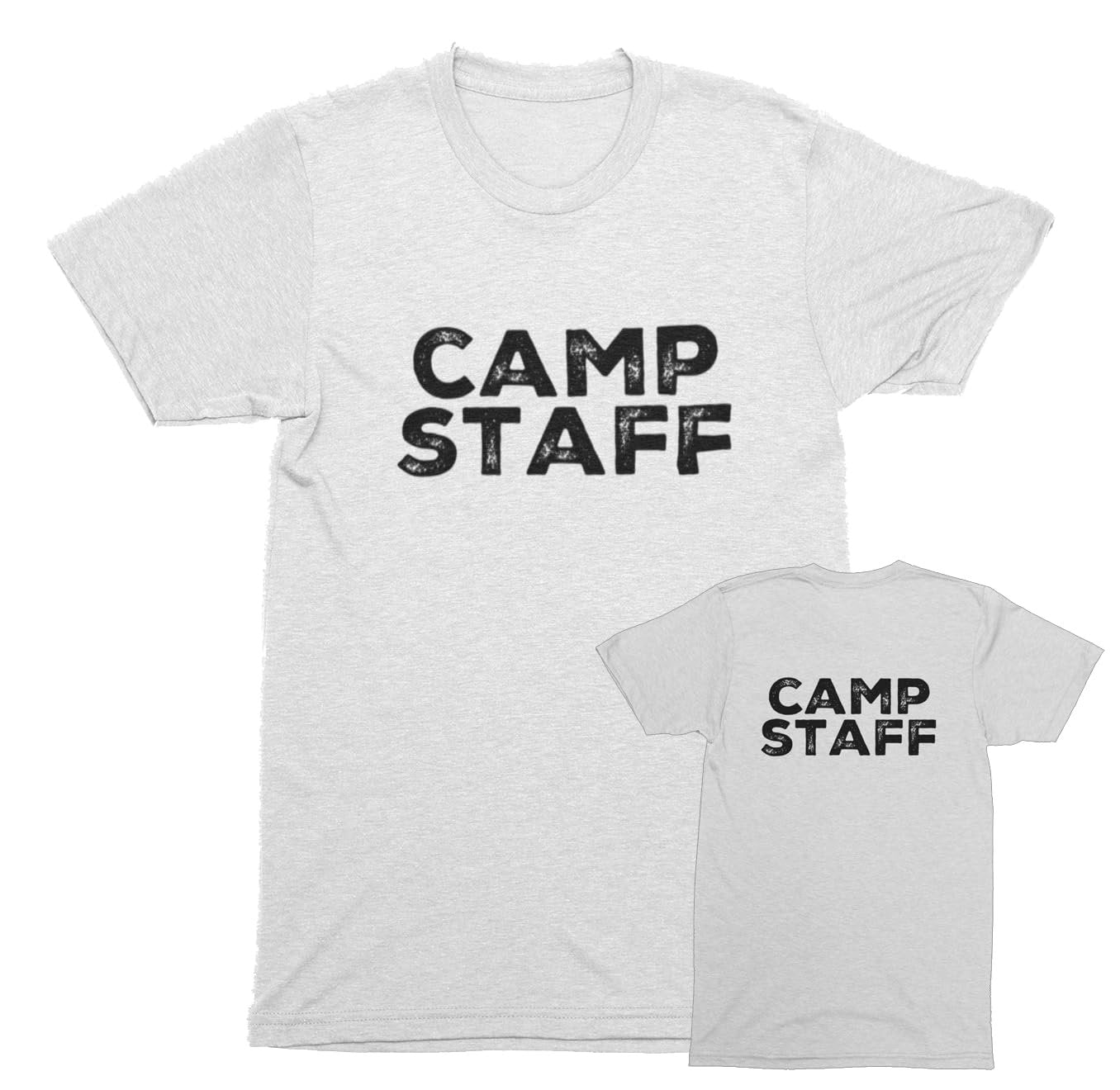 CAMP Staff T-Shirt Summer Counselor Rustic Design Cotton Tee (Front & Back)