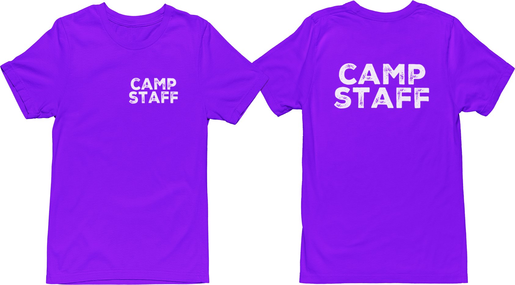CAMP Staff T-Shirt Summer Counselor Rustic Design Cotton Tee (Chest & Back Print)