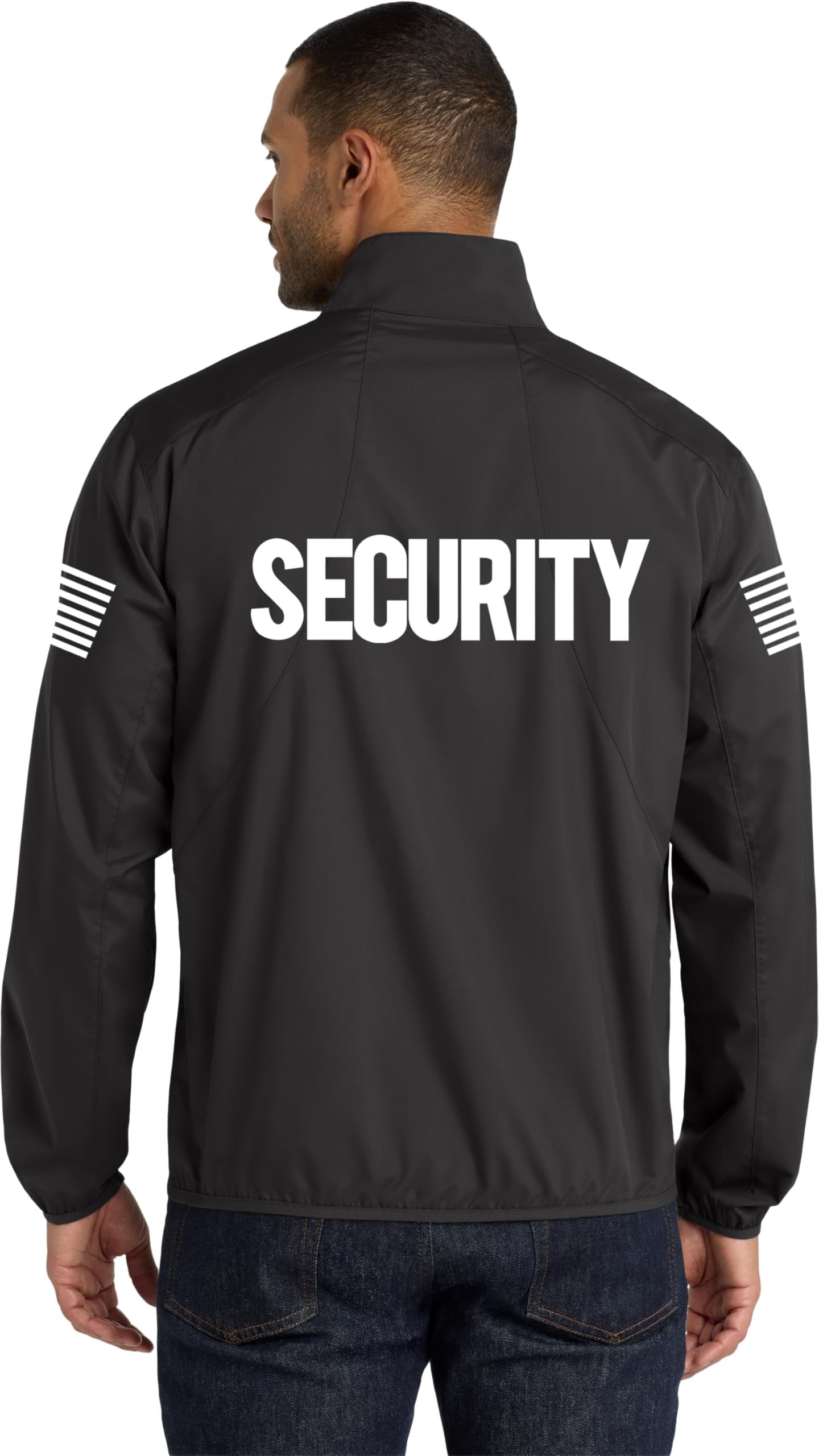 NYC FACTORY Men's Security Wind Breaker Jacket Wind & Water Resistant Full Zip